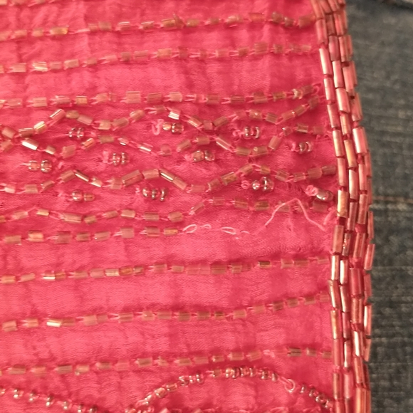 Vintage Red Beaded Top Quality Evening Blouse Christmas Holiday Silk Lawrn Kazar - Picture 7 of 12